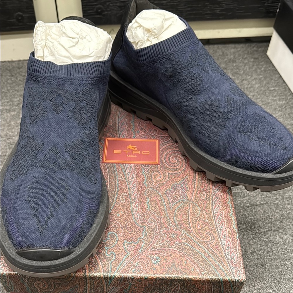 Etro Men's Blue Slip-On Shoes